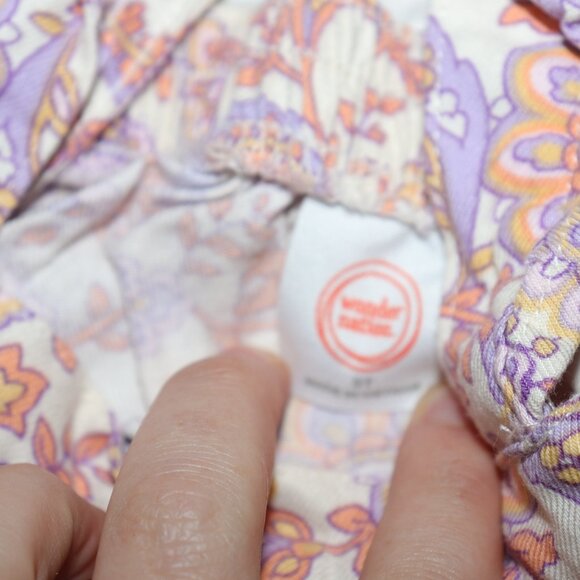 🌸🧡 Paisley Floral Button-Front Dress + Tee – Size 5T · Wonder Nation - Picture 4 of 6